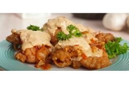 Menu Ramadhan - Ayam geprek  krim bawang putih