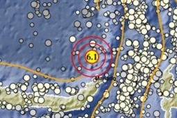 Gempa dengan m6,1 terjadi di barat daya Kepulauan Sitaro Sulut