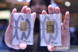 Nilai Antam melemah jadi Rp1,313 juta per gram
