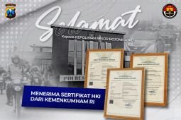 Polres Bojonegoro terima tiga sertifikat HKI dari Kemenkumham