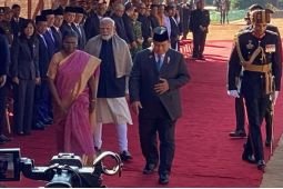 Prabowo disambut upacara kenegaraan di Istana Rashtrapati Bhavan