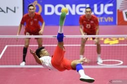 Sepak takraw Indonesia menang 3-0 atas Laos